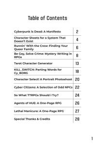 Queer Cyberpunks Guide To TTRPGs cover
