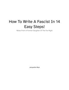 How to Write a Fascist in Fourteen Easy Steps (printable) cover