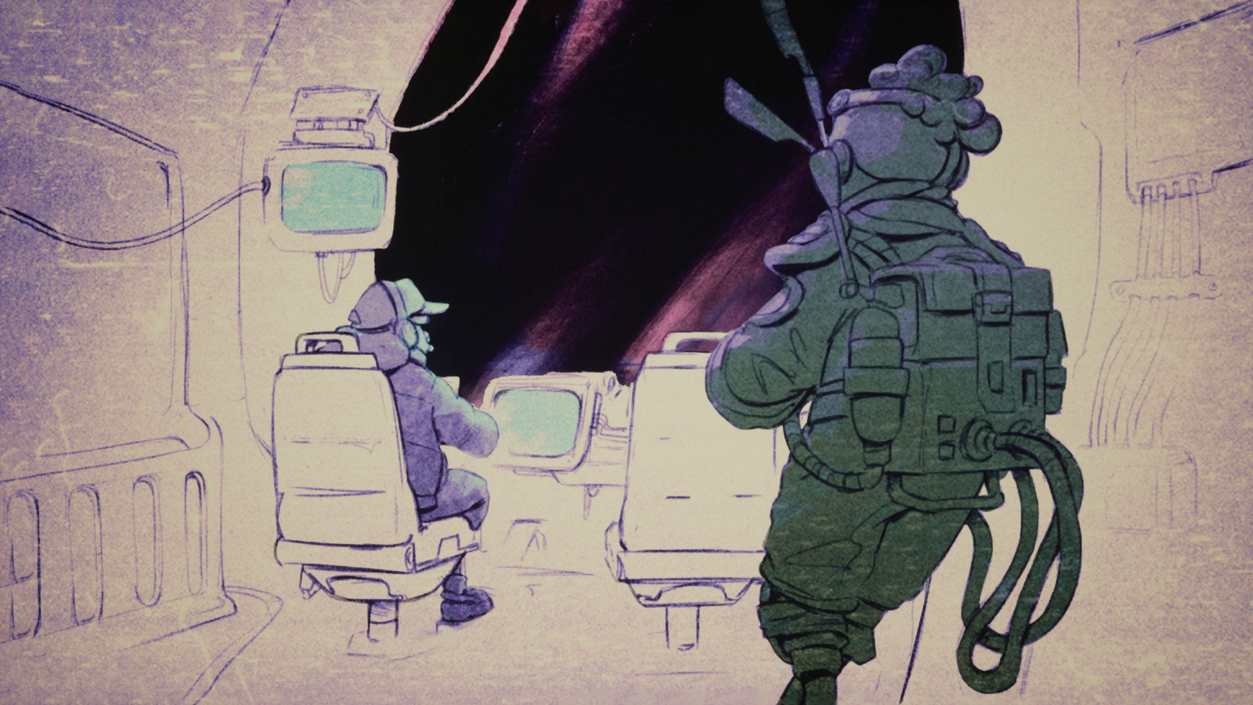 Indie Games Gallery Preview. A painting of two astronauts